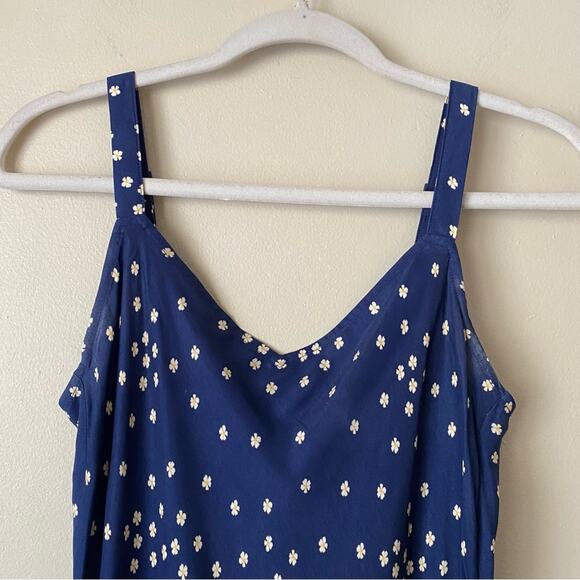 J. Crew | Gwyneth V-neck Cupro Blend Midi Slip Dress Tiny Blooms Floral Size 2 - Picture 3 of 8